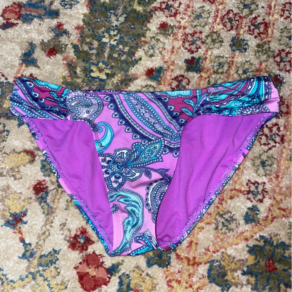 Old Navy Purple and Blue Paisley Bikini Bottom
